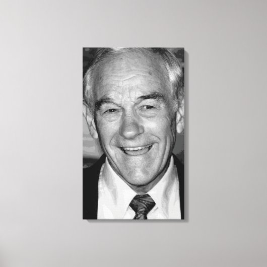 Ron Paul Zwart & Wit Portret Canvas Afdruk (Voorkant)