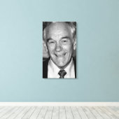 Ron Paul Zwart & Wit Portret Canvas Afdruk (Insitu (Houten vloer))