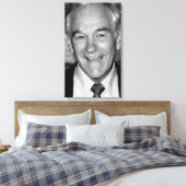 Ron Paul Zwart & Wit Portret Canvas Afdruk (Insitu (Slaapkamer))