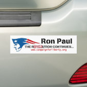 Ron Paul's Campaign for Liberty Patriot Revolution Bumpersticker (Op auto)