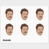 Ron Swanson Sticker Parks en Rec (Vel)
