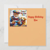 Ron~ Verjaardag Kaart ~ Golden Retriever ~ (Achterkant)