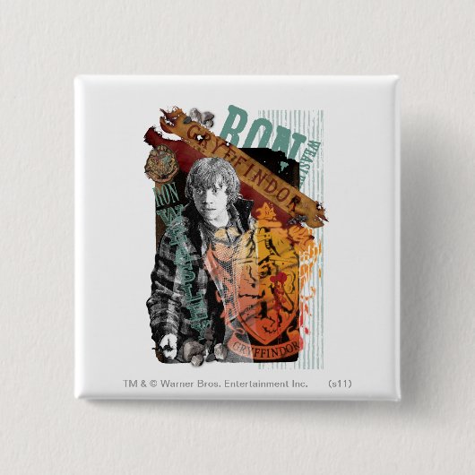 Ron Weasley Collage 1 Vierkante Button 5,1 Cm (Voorkant)