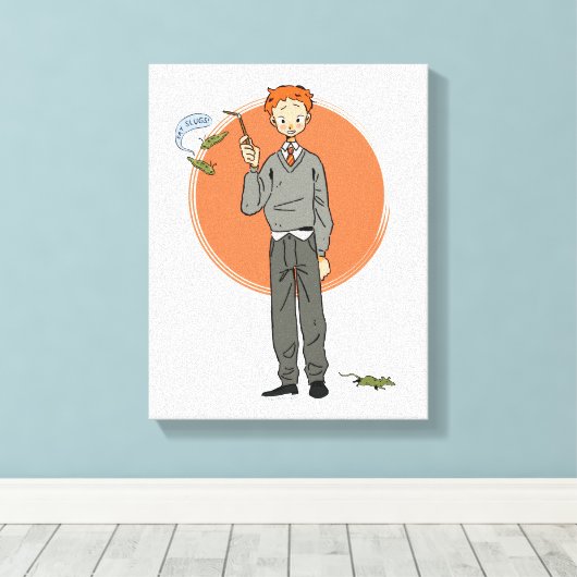 Ron Weasley illustratie "Eet slakken" Canvas Afdruk (Insitu (Houten vloer))