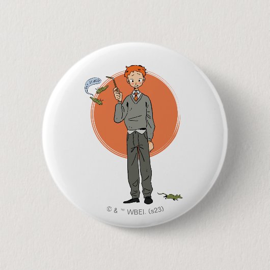 Ron Weasley illustratie "Eet slakken" Ronde Button 5,7 Cm (Voorkant)
