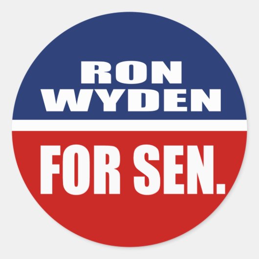 RON WYDEN VOOR DE SENAAT RONDE STICKER (Voorkant)