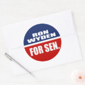 RON WYDEN VOOR DE SENAAT RONDE STICKER (Envelop)