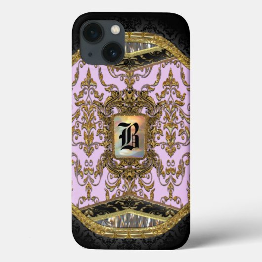 Rona Damast Elegant Monogram Case-Mate iPhone Case (Achterkant)