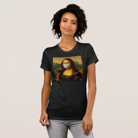 "Rona Mona" Gemaskerde Mona Lisa T-shirt (Voorkant volledig)