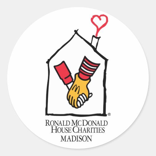 Ronald McDonald Hands Ronde Sticker (Voorkant)