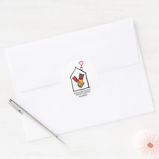 Ronald McDonald Hands Ronde Sticker (Envelop)