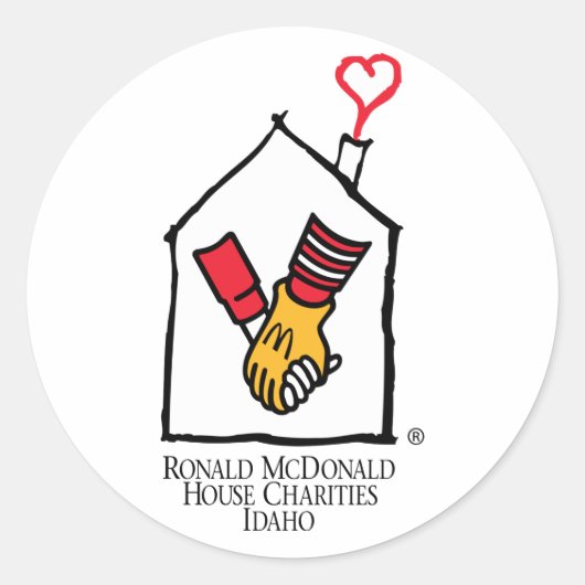 Ronald McDonald Hands Ronde Sticker (Voorkant)
