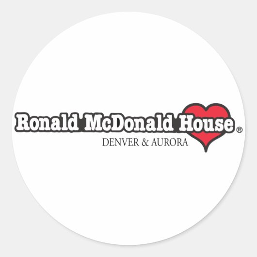 Ronald McDonald Heart Ronde Sticker (Voorkant)