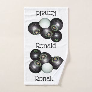Ronald Name on Lawn Bowls Design, Handdoek