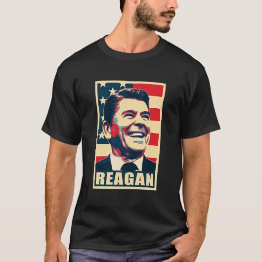 Ronald President Reagan Propaganda Poster Pop Kuns T-shirt (Voorkant)
