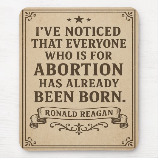 Ronald Reagan Abortion Quote Muismat (Voorkant)