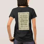 Ronald Reagan Abortion Quote T-shirt (Achterkant)
