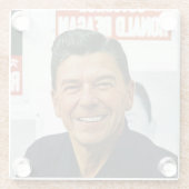 Ronald Reagan Glazen Onderzetter (Achterkant)