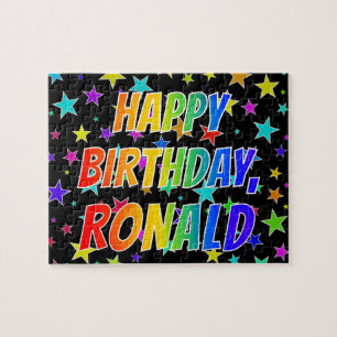 "RONALD" Voornaam, geun "HAPPY BIRTHDAY" Legpuzzel