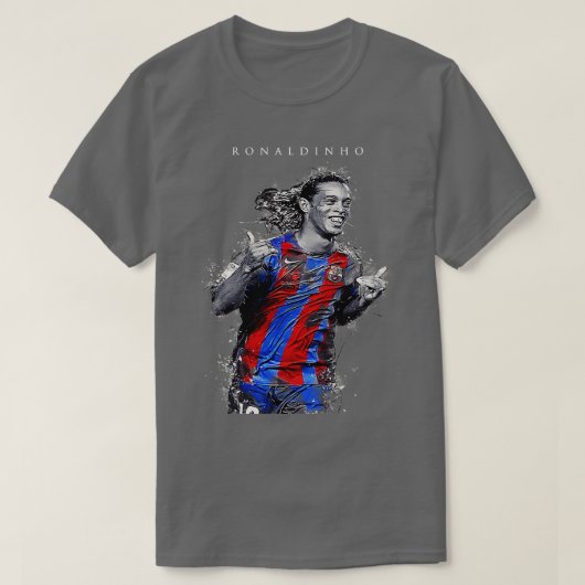 Ronaldinho in abstracte kunst t-shirt (Design voorkant)
