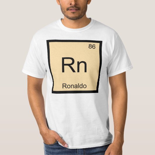 Ronaldo Name Chemistry Element Periodic Table T-shirt (Voorkant)