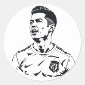 Ronaldo schetskunst - sticker (Voorkant)