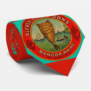 rond 1900 Alfred Jones Sons Finnan Haddie label p Stropdas