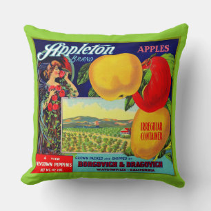 rond 1900 Appleton Appels krat label afdruk Kussen
