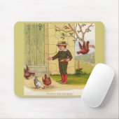 rond 1900 De Kippen Voeren Muismat (Met muis)