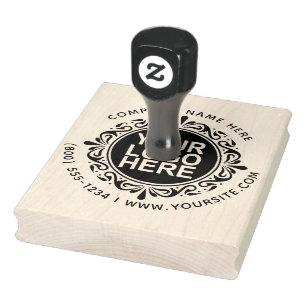 Rond Aangepaste Uw Bedrijf Logo met Aangepaste Tek Rubberstempel