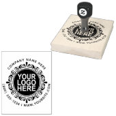 Rond Aangepaste Uw Bedrijf Logo met Aangepaste Tek Rubberstempel (Gestempeld)