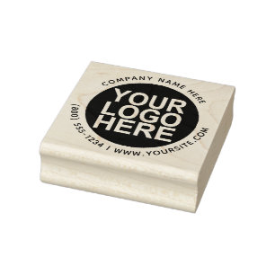 Rond Aangepaste Uw Bedrijf Logo met Aangepaste Tek Rubberstempel