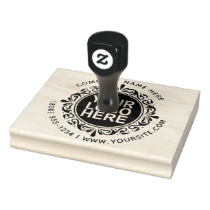 Rond Aangepaste Uw Bedrijf Logo met Aangepaste Tek Rubberstempel