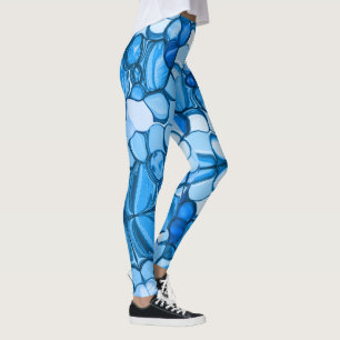 Rond-achtige stenen in tinten helder blauw leggings