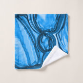 Rond-achtige stenen in tinten van koningsblauw bad handdoek (Wasdoekje)