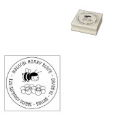 Rond adres 3 van de honingbijen en bloemen rubberstempel (Gestempeld)