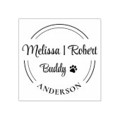 Rond adres familie- en huisnaam rubberstempel (Afrduk)
