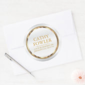 Rond Adres Gouden en Witte Etiketten (Envelop)