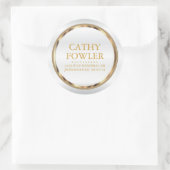 Rond Adres Gouden en Witte Etiketten (Tas)