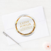 Rond adres Grungy Gold en Witte Etiketten (Envelop)