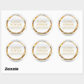 Rond adres Grungy Gold en Witte Etiketten (Vel)