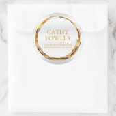 Rond adres Grungy Gold en Witte Etiketten (Tas)