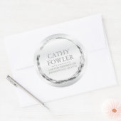 Rond Adres Grungy Zilver en Witte Etiketten (Envelop)
