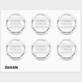 Rond Adres Grungy Zilver en Witte Etiketten (Vel)