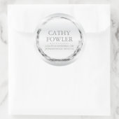 Rond Adres Grungy Zilver en Witte Etiketten (Tas)