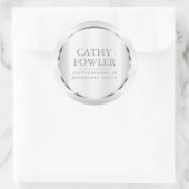 Rond Adres Zilveren en Witte Etiketten (Tas)