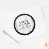 Rond Adres Zilveren, Zwart-wit Etiketten (Envelop)