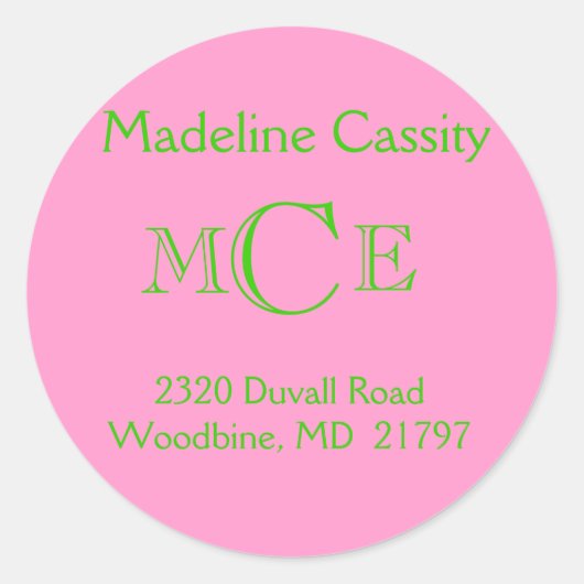 Rond adreslabel ronde sticker (Voorkant)