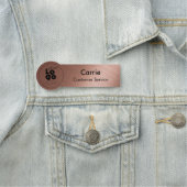 Rond bedrijf Logo Metallic geborsteld koper naampl Naamplaatje (In situ)