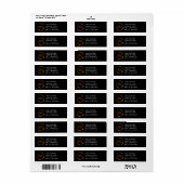 Rond bedrijfslogo op zwarte promo etiket (Full Sheet)